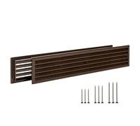 TURvent Grille de Ventilation Marron pour Porte 450 x 92 mm Double Face - Grille d’Aération pour Passage d’Air entre Pièces - Couvercle de Ventilation en Plastique