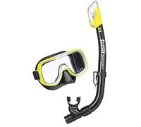Tusa Mini-Kleio - Set Maschera e boccaglio per Bambini, in Silicone, Colore: Giallo Black/Flash Yellow