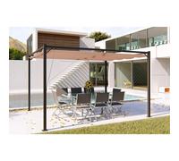 CONCEPT USINE | Tonnelle Autoportante 3 x 4m Soit 12m² | Design TUSA Taupe | Structure en Acier Robuste | Toile Rétractable en Polyester 180g/m² | Confort Optimal | Idéal pour Terrasse, Jardin