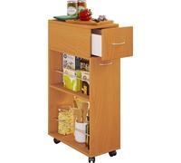 Tusal module de cuisine sur roulettes 1 tiroir décor hêtre.
