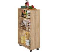 Tusal module de cuisine sur roulettes décor chêne.