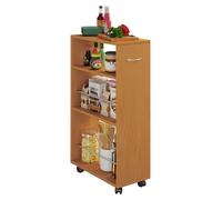 Tusal module de cuisine sur roulettes décor hêtre.