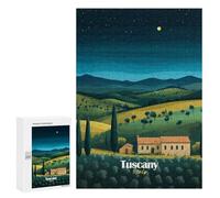 Tuscan Night Landscape Puzzle pour adultes 300 pièces Jeu d'ingéniosité analyse et logique 300 pièces
