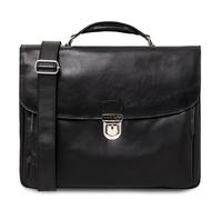 TUSCANY LEATHER Alessandria Cartable porte ordinateur TL SMART multi compartiments en cuir Noir