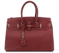Tuscany Leather - TL Bag - Sac à main pour femme avec finitions couleur or - Rouge (TL141529)