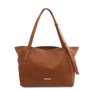 TUSCANY LEATHER TLBag Sac Shopping en Cuir Souple (Cognac)