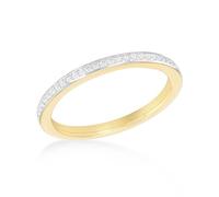 Tuscany Silver Bague d'éternité pour femme en argent sterling plaqué or 0,17 ct avec diamant synthétique 1/2, Argent sterling, Aucune pierre précieuse