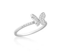 Tuscany Silver Bague Femme Argent Rhodié CZ Papillon, Argent sterling, Pas de pierre précieuse
