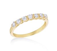 Tuscany Silver Bague pour femme en argent sterling plaqué or 0,31 ct sertie de 7 pierres, Argent sterling, Aucune pierre précieuse