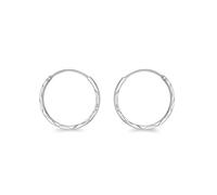 Tuscany Silver Boucles d’oreilles créoles pour femme en argent sterling, coupe diamant, 15 mm