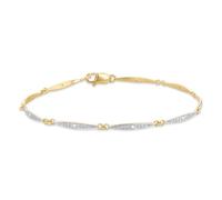 Tuscany Silver Bracelet pour femme en argent sterling plaqué or 0,04 ct avec barre de diamants synthétiques 19 cm