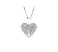 Tuscany Silver Pendentif en forme de cœur en argent sterling avec 25 panza 46 cm, One Size, Argent sterling, Pas de pierre précieuse