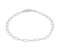 Tuscany Silver pour femmes Bracelet maille papier diamantée 3 mm en argent sterling plaqué rhodium 18,5 cm (7,25 pouces)