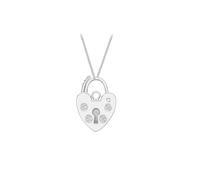Tuscany Silver pour femmes Pendentif cadenas en argent sterling 9,5mm x 14,5mm avec chaîne forçat Panza de 25 maillons, 46 cm/18'