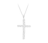 Tuscany Silver pour hommes Pendentif grande croix byzantine en argent sterling avec chaîne gourmette 51 cm (20 pouces)