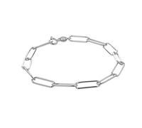 Tuscany Silver Women's Sterling Silver Rhodium Plated Paper Chain Bracelet 19cm/7.5"