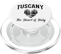 Tuscany The Heart of Italy Cyprès Cœur Imprimé Noir PopSockets PopGrip pour MagSafe