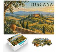 Tuscany Travel Poster Italy - Rolling Hills & Puzzle, 1000 pièces | Pour profiter d'un w nd calme à la maison : ce puzzle 1000 pièces adulte offre une pause loin des écrans.