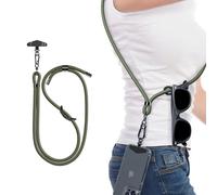 TUSEASY Chaîne universelle téléphone - 8 mm - Acier inoxydable - Support réglable pour portable iPhone 16/15/14/13 Pro, Samsung