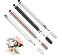 Tuserxln Lot De 4 Stylets Pour Écran Tactile 2 En 1, Stylet, Stylet Universel, Pointe Disque, Stylet Pour Tous Les Téléphones Portables Et Tablettes - Blanc, Noir, Or, Argent