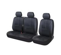 tusgt Housses De Siège Auto en Cuir Synthétique Imperméables pour Fourgonnette Simple Ou Double Housse De siège Voiture(3PCS Van Cover)