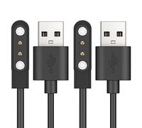 TUSITA [2 Pièces Magnétique Chargeur Compatible avec SW022, AGPTEK LW11, Ticwatch GTX, Haylou LS05- USB 2 Pins 4mm Câble de Chargement USB 3.3ft 100cm - Accessoires pour Montre Intelligente