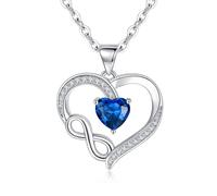 Tusuzik Collier Infini Cadeau Femme 925 Argent Sterling avec Pendentif Coeur Cadeaux Bijoux Femme Original Cadeau Fete des meres