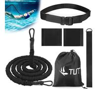 TUT Ceinture de Natation, Ceinture de Natation pour la Piscine Corde de Natation (4 à 10 m), Elastique de Nage Piscine Ceinture d'entraînement Réglable pour Adultes - Nage Contre Courant Ceinture