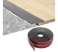 Tutamaz Barre de Seuil Autoadhésive, 100 x 5cm Profilé de Transition, PVC Barres de Transition de Seuil Bande de Transition Sol pour Couvrir Les Espaces Entre Les Sols en Bois, Gris