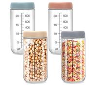 Tutamaz Lot de 4 bocaux de 750 ml Overnight Oats, avec couvercle à visser, pour confiture, salade, milkshake, flocons d'avoine, préparation des repas