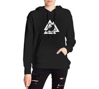 TuTaTiMANG Sweat À Capuche Valknut Symbol Pagan Col Rond, Style Viking avec Rune du Corbeau, Unisexe, Confortable Et Décontracté, Idéal Au Quotidien
