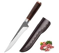 TUTCHUAN Cuisine professionnelle Couteau à désosser Couteaux de cuisine japonais forgé à la main en acier au carbone à haute teneur Couteau de cuisinier maison et plein air avec fourreau