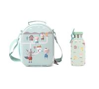 Tutete Coffret Repas Aventure pour Enfants | Pack Sac Isotherme 3D avec Bouteille Acier 500 ML + Housse Thermique | Idéal Repas Enfant, Crèche, École et Sorties | The Three Little Pigs