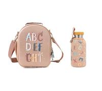 Tutete Coffret Repas Aventure pour Enfants | Pack Sac Isotherme 3D avec Bouteille Acier 500 ml + Housse Thermique | Idéal Repas Enfant, Crèche, École et Sorties | Funny Letters