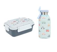Tutete Coffret Repas Basic Thermo pour Enfants | Boîte Bento 900 ml et Bouteille Isotherme 750 ml avec Housse Isotherme | Idéal École, Sport et Loisirs | City Cars