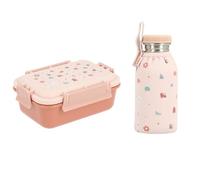 Tutete Coffret Repas Basic Thermo pour Enfants | Boîte Bento 900 ml et Bouteille Isotherme 750 ml avec Housse Isotherme | Idéal École, Sport et Loisirs | Geometric Nature
