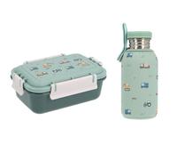 Tutete Coffret Repas Basic Thermo pour Enfants | Boîte Bento 900 ml et Bouteille Isotherme 750 ml avec Housse Isotherme | Idéal École, Sport et Loisirs | Trucks