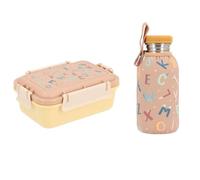 Tutete Coffret Repas Basic Thermo pour Enfants | Boîte Bento 900 ml et Bouteille Isotherme 750 ml avec Housse Isotherme | Idéal École, Sport et Loisirs | Funny Letters