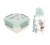 Tutete Coffret Repas Quotidien pour Enfants | Boîte Bento 780 ml et Gourde Tritan 500 ml | Sans BPA, Pratique et Léger | Idéal École, Crèche et Sorties | The Three Little Pigs