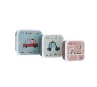 Tutete Lot de 3 Boîtes Repas Enfant | Lunch Box 500 ml, 350 ml, 300 ml | Micro-ondables, Lavables au Lave-Vaisselle, Sans BPA | Idéales pour Crèche, École et Sorties | Vintage Cars