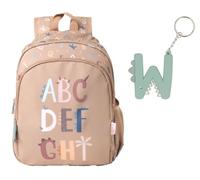 Tutete Sac à Dos Scolaire pour Enfants | Cartable rembourré de petite taille idéal pour l'école maternelle | 100% RPET avec fermeture sécurisée et poches fonctionnelles | Funny Letters