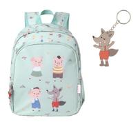 Tutete Sac à Dos Scolaire pour Enfants | Cartable rembourré de petite taille idéal pour l'école maternelle | 100% RPET avec fermeture sécurisée et poches fonctionnelles | The Three Little Pigs