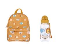 Tutete Set Sac à Dos École Maternelle | Sac à Dos Petite Taille avec Gourde Tritan 500 ML pour Enfant | Léger, Pratique et sans BPA | Idéal Crèche, École et Sorties | Animal Friends
