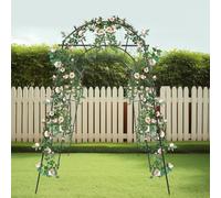 Tuteur de jardin, arche de rosier, grande arche de jardin, tuteur avec revêtement en polyéthylène et treillis pour toutes les plantes grimpantes, 183 × 115 × 230 cm