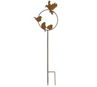Tuteur Déco Oiseaux 26x90cm Rouille