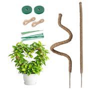 Tuteur Monstera 2x100cm, Poteau Mousse Coco Flexible pour Plante Grimpante | noyau aluminium flexible (cœur/U/S/spirale), fibre de coco qui retient l eau, sans rouille. Kit complet inclus.