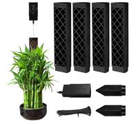 Tuteur Mousse Monstera 4 Pcs, Support Plante Grimpante Extensible | Réservoir d'eau auto-arrosant, remplissable fibre de coco ou sphaigne, avec 50 attaches, pour Pothos et plantes d'intérieur