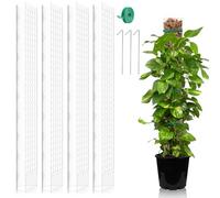 Tuteur Plante 4 Pcs 24in Moss Pole Plastique Empilable Poteau de Mousse Végétale avec Clous et Cravates Forme De D Tuteur Monstera pour Support de Plantes Grimpantes en Extérieur et Intérieur