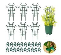 Tuteur Plante Grimpante, Grimpante Intérieur, Support pour Plantes De Jardin 6 Pièces, avec Pinces à Plantes 20 Pièces, Clips pour Plantes Grimpantes, pour Jardin, Hoya, Pothos, Fleurs