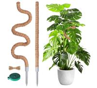 Tuteur Plante Monstera-2 Tiges Bendable 120cm et 60cm Long Mousse pour Plantes Monstera Tuteur Coco pour Plantes Support pour for Monstera Deliciosa Jasmin Pothos Grimpantes Interieur Exterieur
